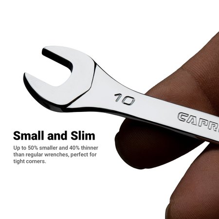 Capri Tools Slim Mini Open End Wrench Set, Metric, 32 to 13 mm, 6Pcs CP11830-6MT